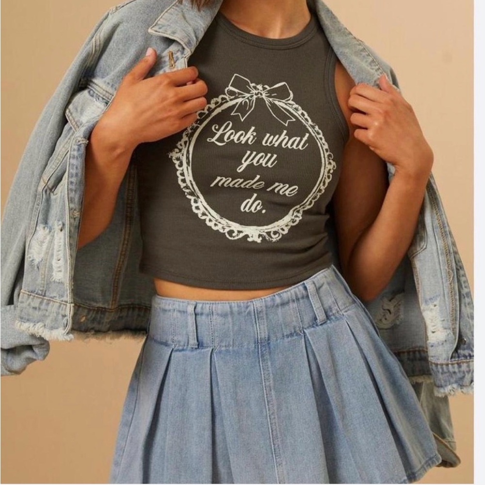 Altar'd State Light Blue Denim Skort